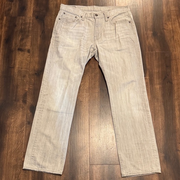 American Eagle Outfitters Men's Slim Straight Light Gray Denim Jeans - Picture 1 of 5